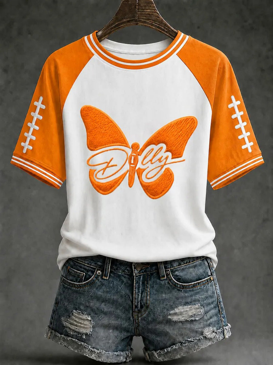 Women's Football Commemorative Printed Casual Short-Sleeved T-Shirt