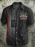 Men'S America Flag Printed Casual Collar Shirt