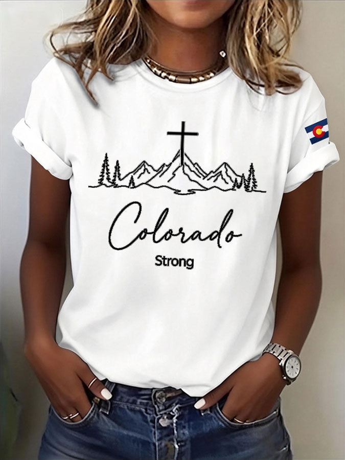 Women'S Colorado Strong Printed Casual T-Shirt