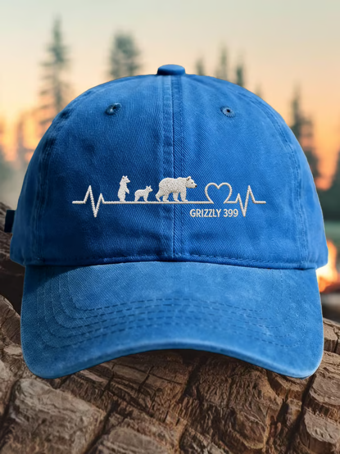 Retro Queen Of The Tetons Grizzly 399 Print Baseball Cap
