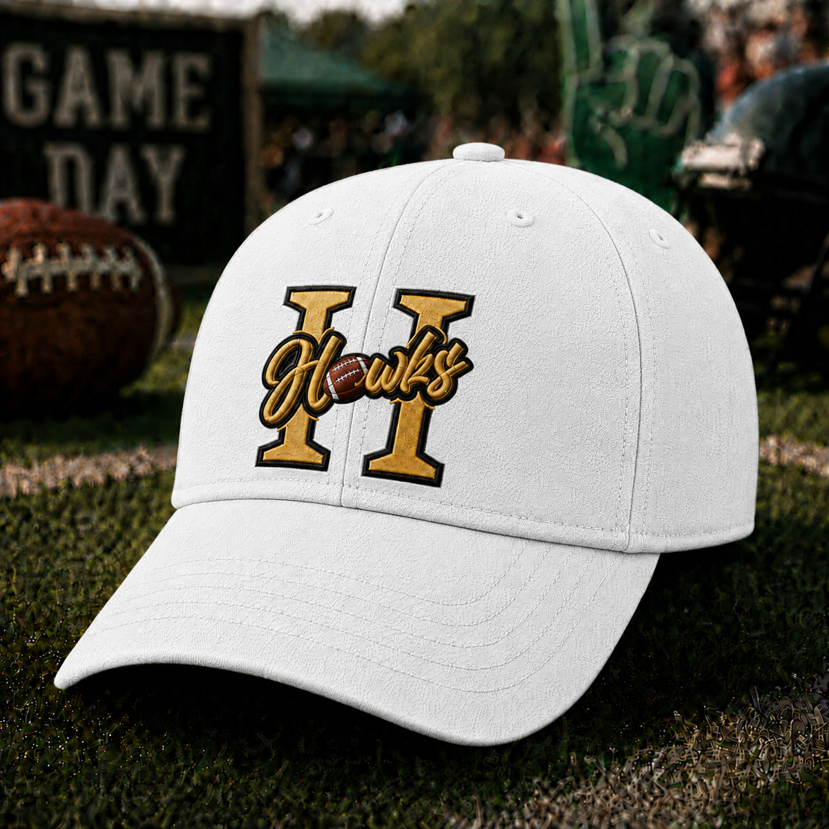 Unisex Rugby Print Washed Duckbill Cap