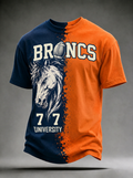Unisex Denver Broncos Football Horse Head 77 University Printed T-shirt