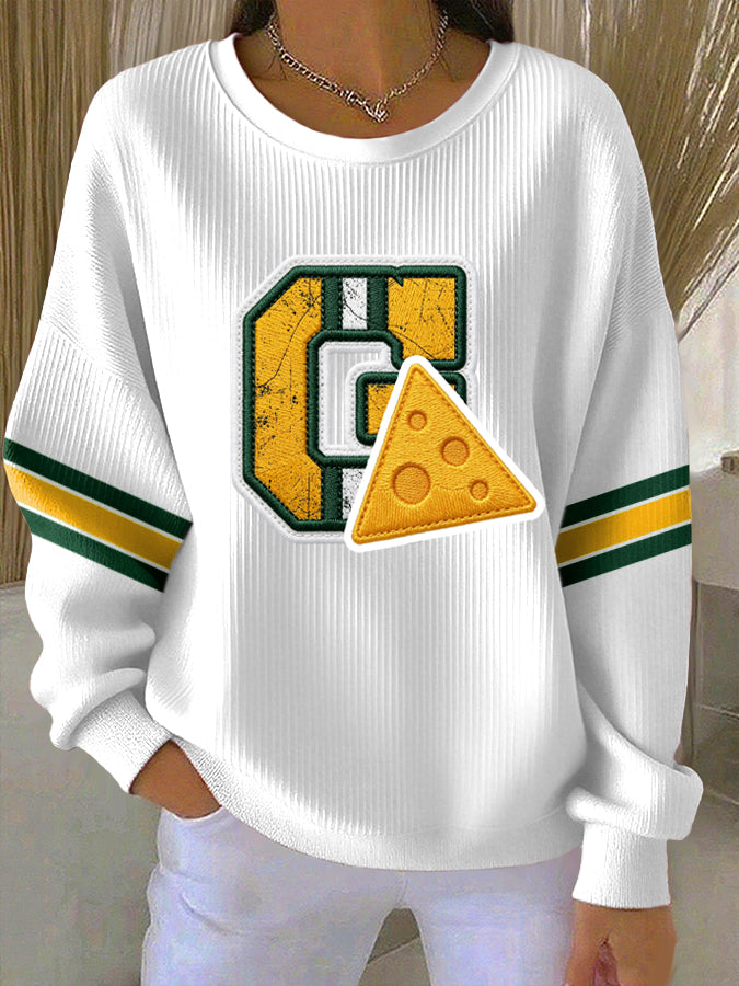 Women'S Football Print Casual Sweatshirt