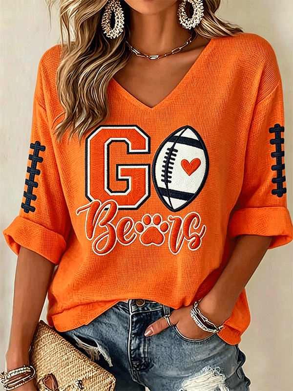 Women'S Football Casual Printed Top