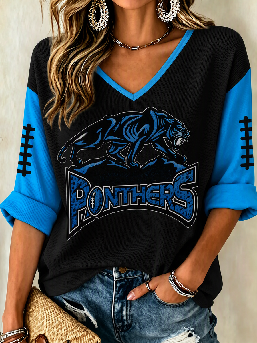 Women's Go Football Waffle Top