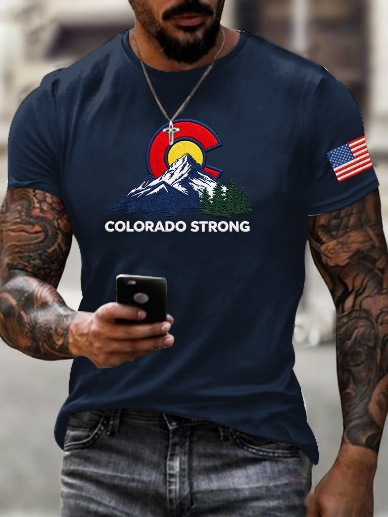 Male COLORADO STRONG Printed T-Shirt