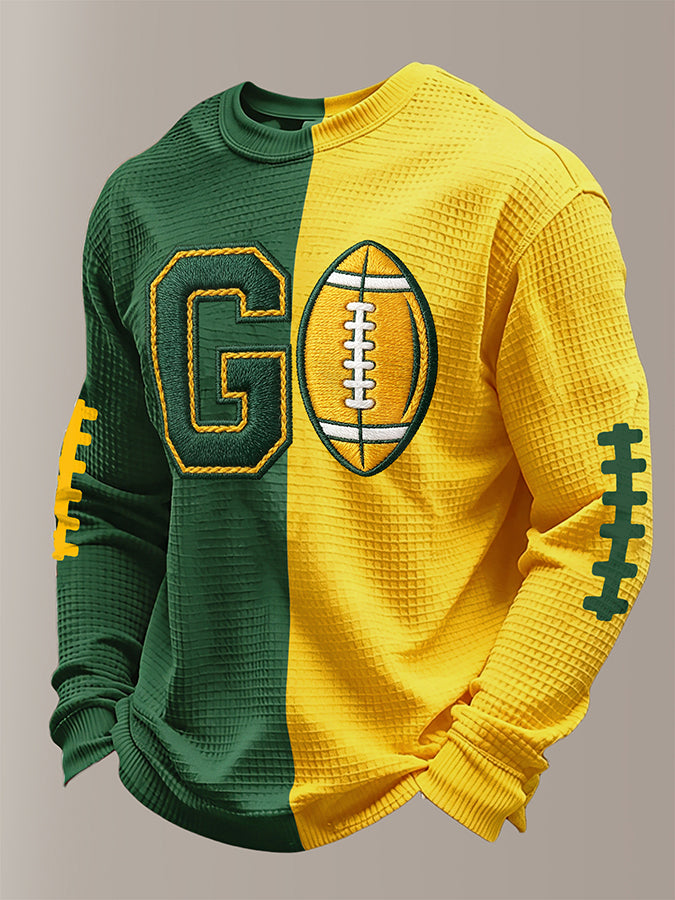 Men'S Football Printed Waffle T-Shirt