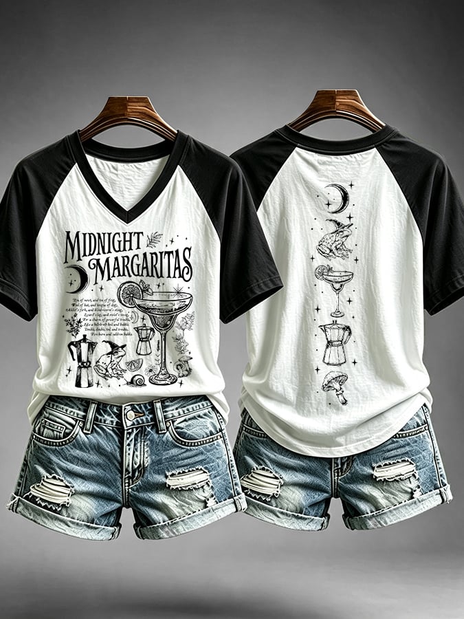 Women's Midnight Margaritas Print Casual T-shirt