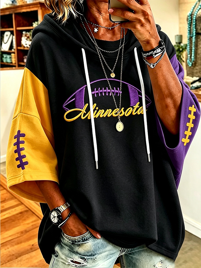 Women's Football Print Hoodie