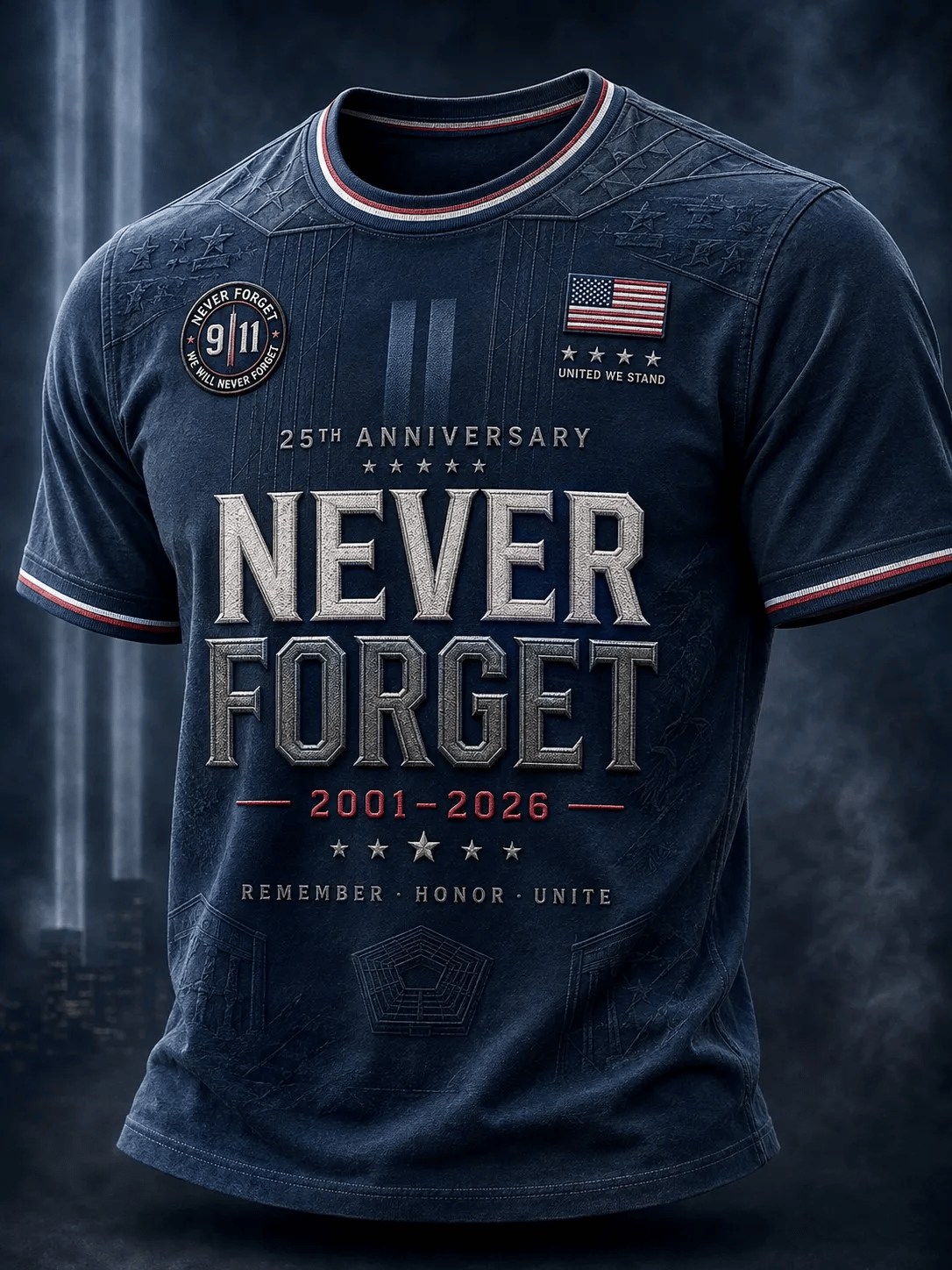 Men's We Will Never Forget 9 11 Printing  T-Shirts