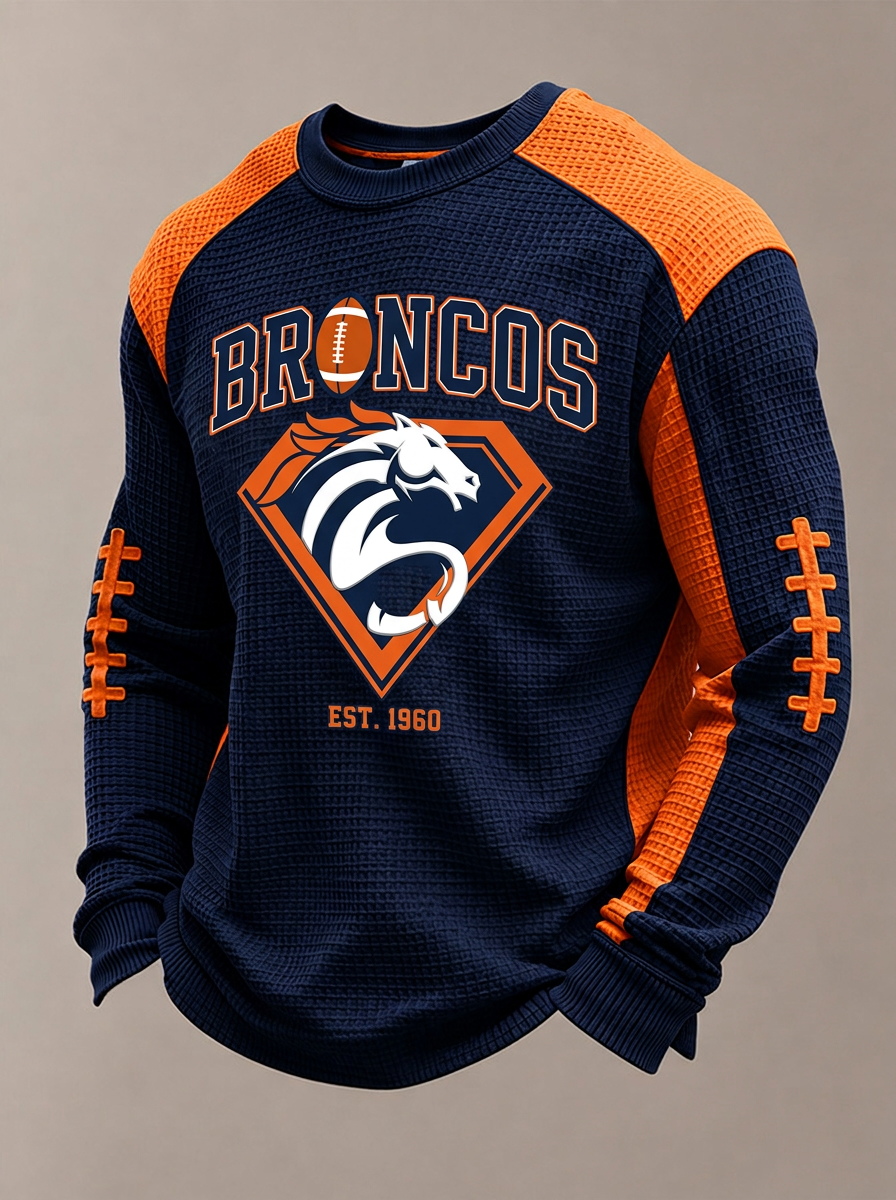 Men's Denver Broncos Football Logo Printed T-shirt