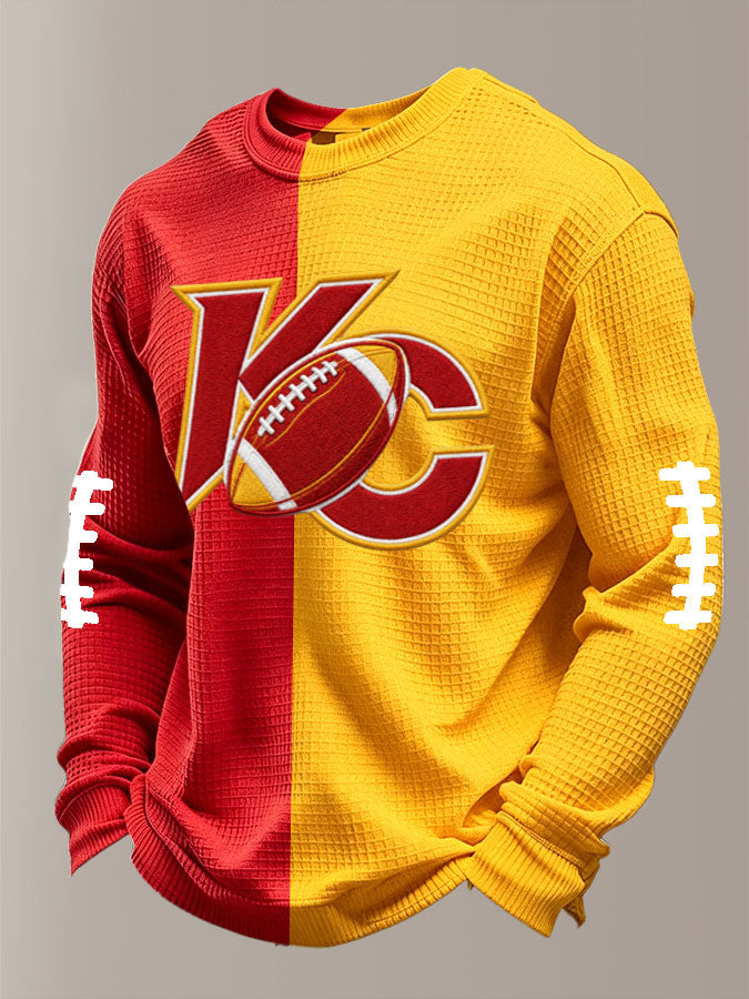 Men'S Football Printed Waffle T-Shirt