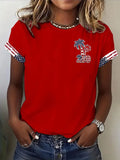 Women'S Independence Day Print Short-Sleeve Top