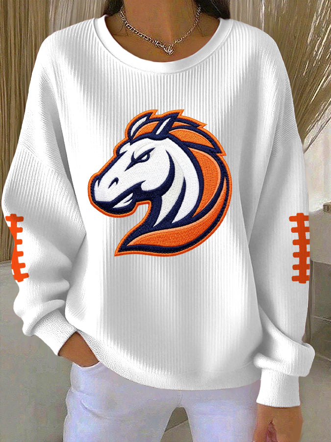 Women'S Football Print Casual Sweatshirt