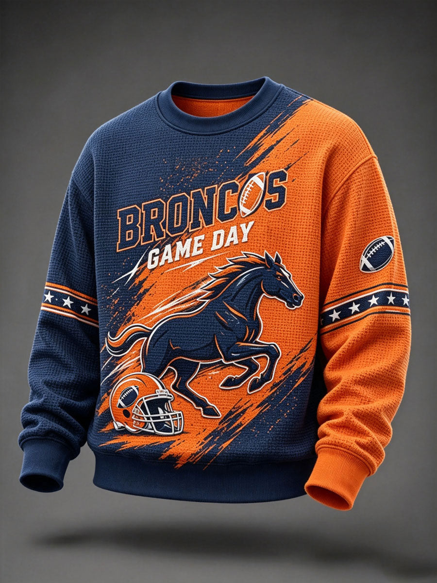 Men'S Football Fan Waffle Long Sleeved Top