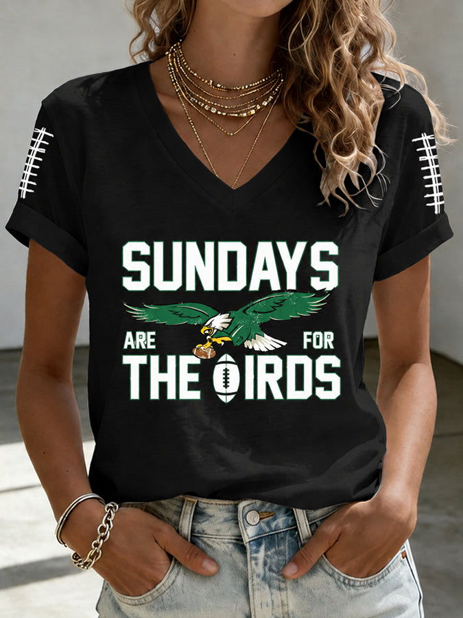 Women's Football Print Casual T-shirt