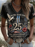 9.11 Never Forget Printed T-Shirts