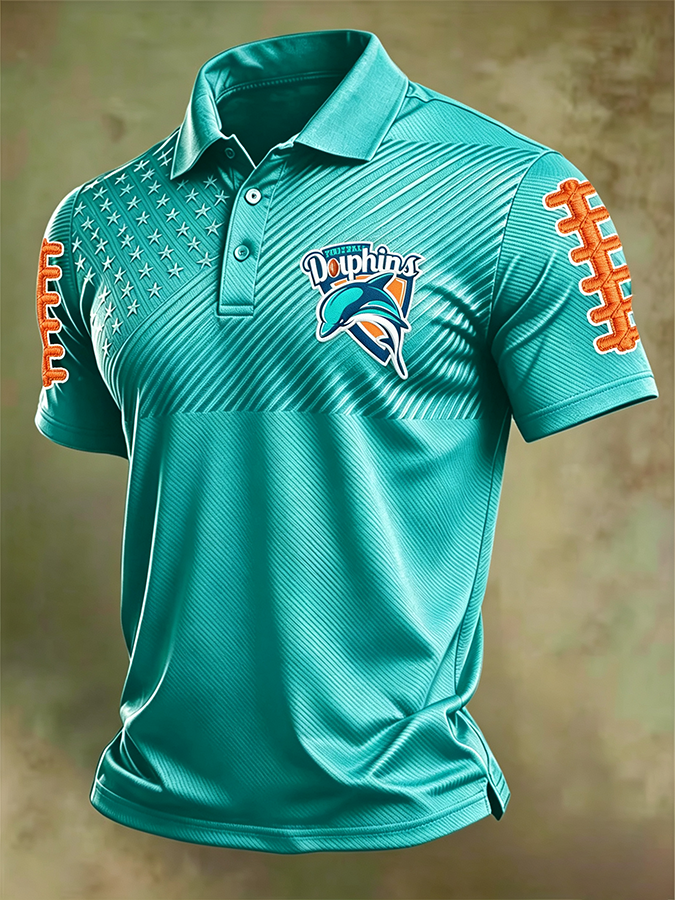 Men'S Retro Football Polo Shirt
