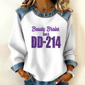 Women's Veteran Print Casual Lapel Sweatshirt