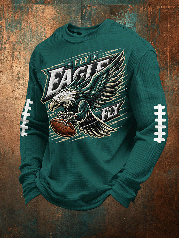 Men's Football Print Long-Sleeved T-Shirt