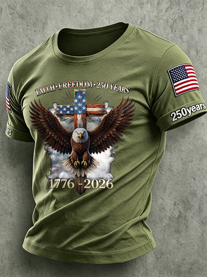 Men'S America Flag Printed Casual T-Shirt