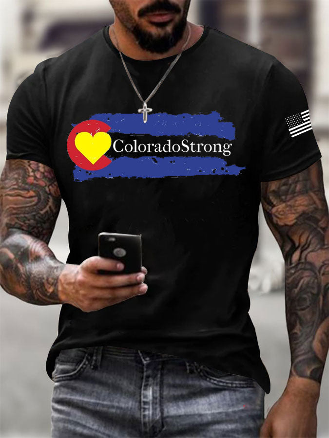 Men'S Colorado Strong Print Short Sleeve T-Shirt