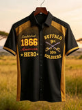 Men's Buffalo Soldier Retro Art Print Casual Shirt