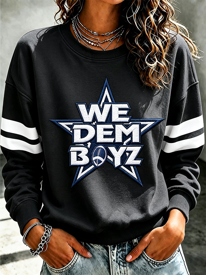 Ladies' Rugby Printed Round Neck T-Shirt