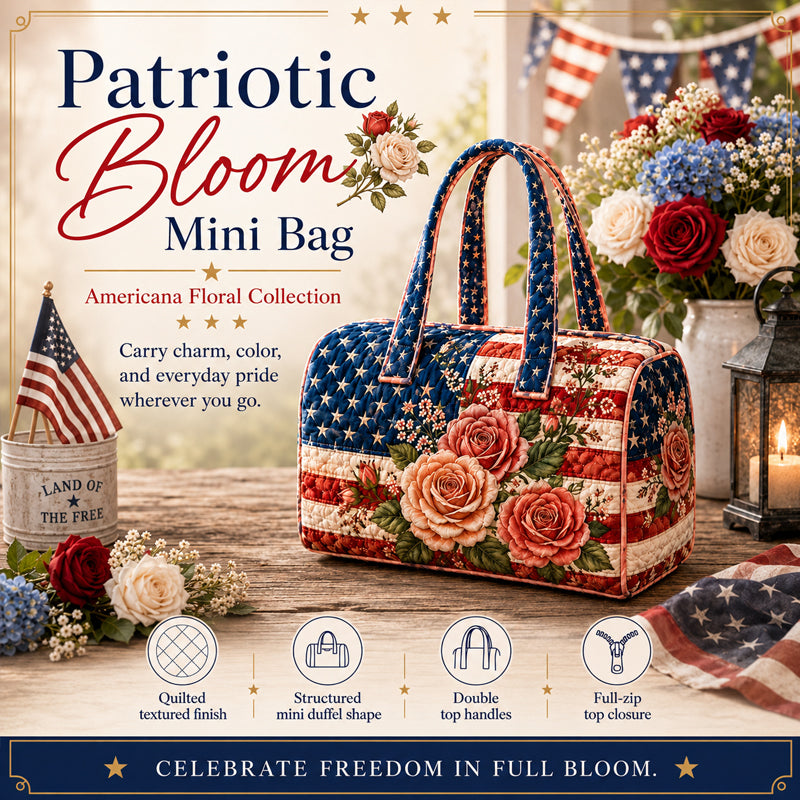 Women's Patriotic-Style Flag Rose Mini Bag