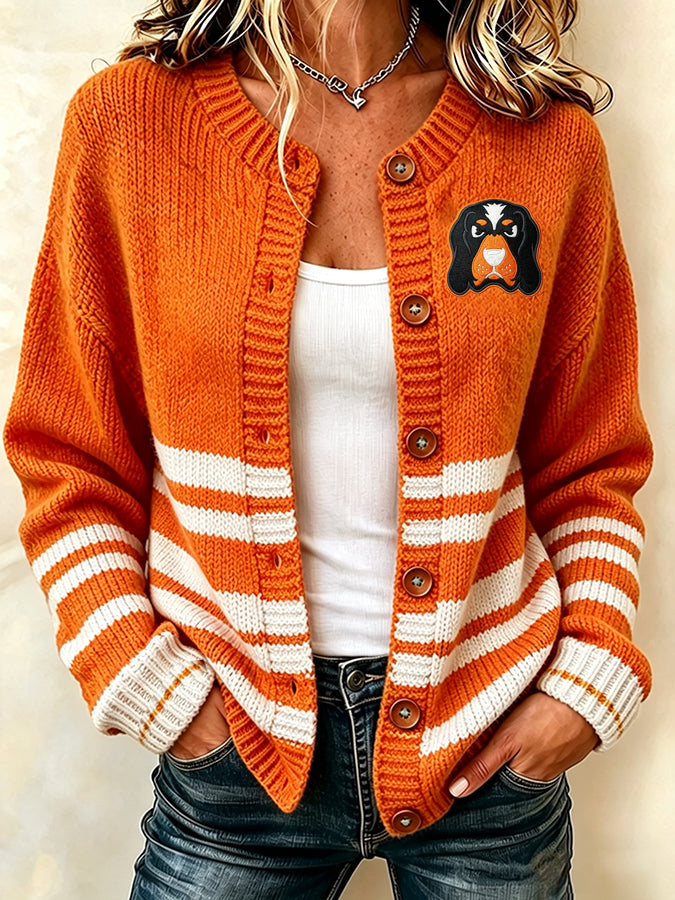 Women's Football Sports Casual Knitted Cardigan