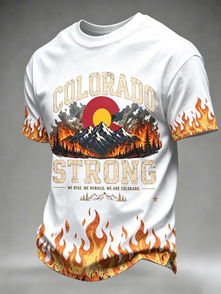 Men'S Colorado Strong Print Short Sleeve T-Shirt