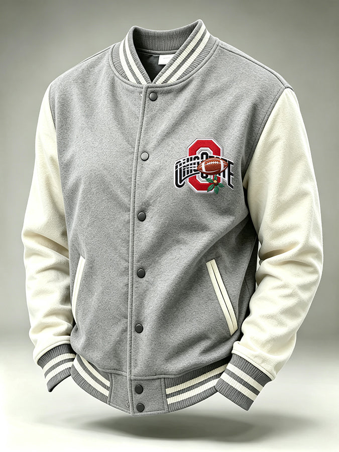 Men'S Retro Football Printed Button Top