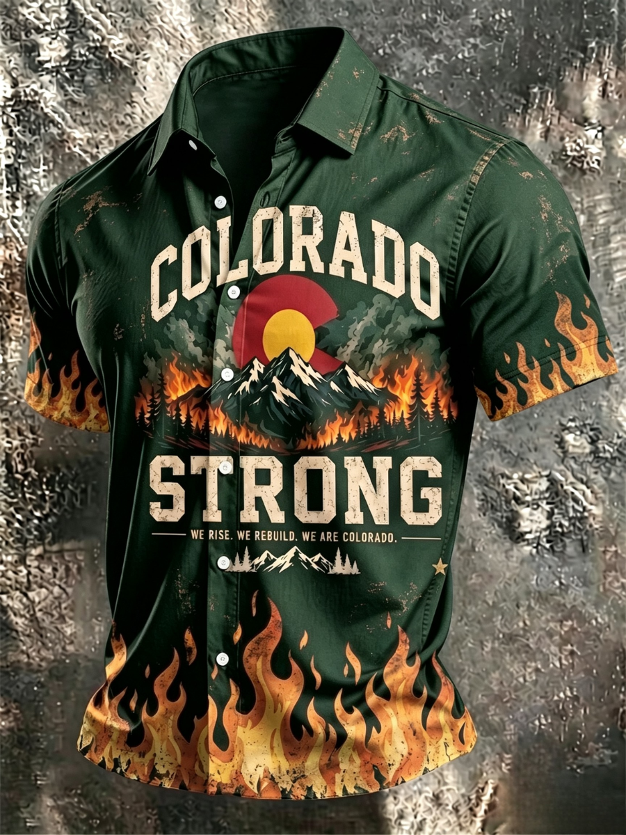 Men'S Colorado Strong Print Short Sleeve T-Shirt