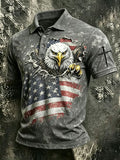 Men's America Flag Print Short Sleeve Top