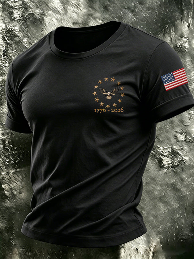 Men's 250 Years of Freedom Printed Casual T-shirt