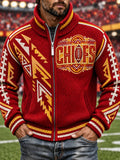 Men'S Football Enthusiast Knitted Jacket