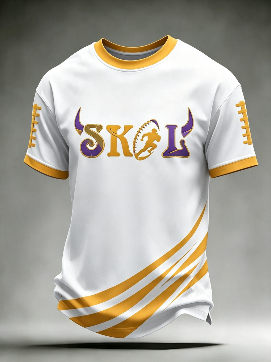 Men's Football printed short sleeved T-shirt
