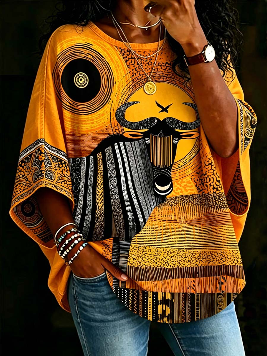 African Women's African Buffalo Art Print T-Shirt