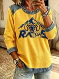Women'S Football Printed Casual Long Sleeve Top