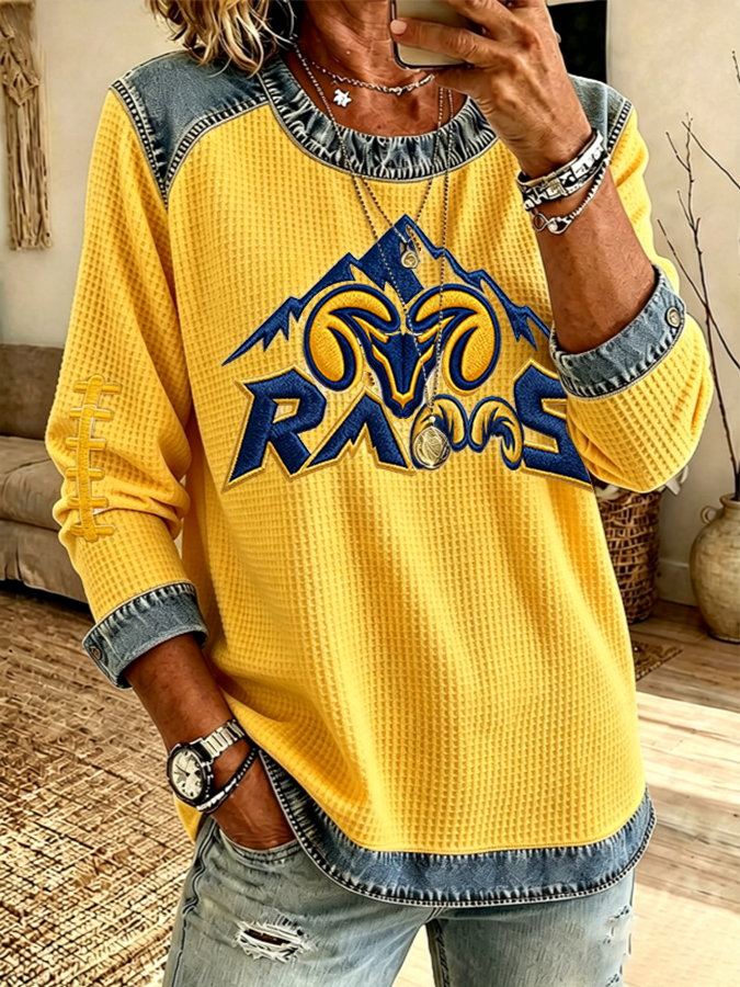 Women'S Football Printed Casual Long Sleeve Top