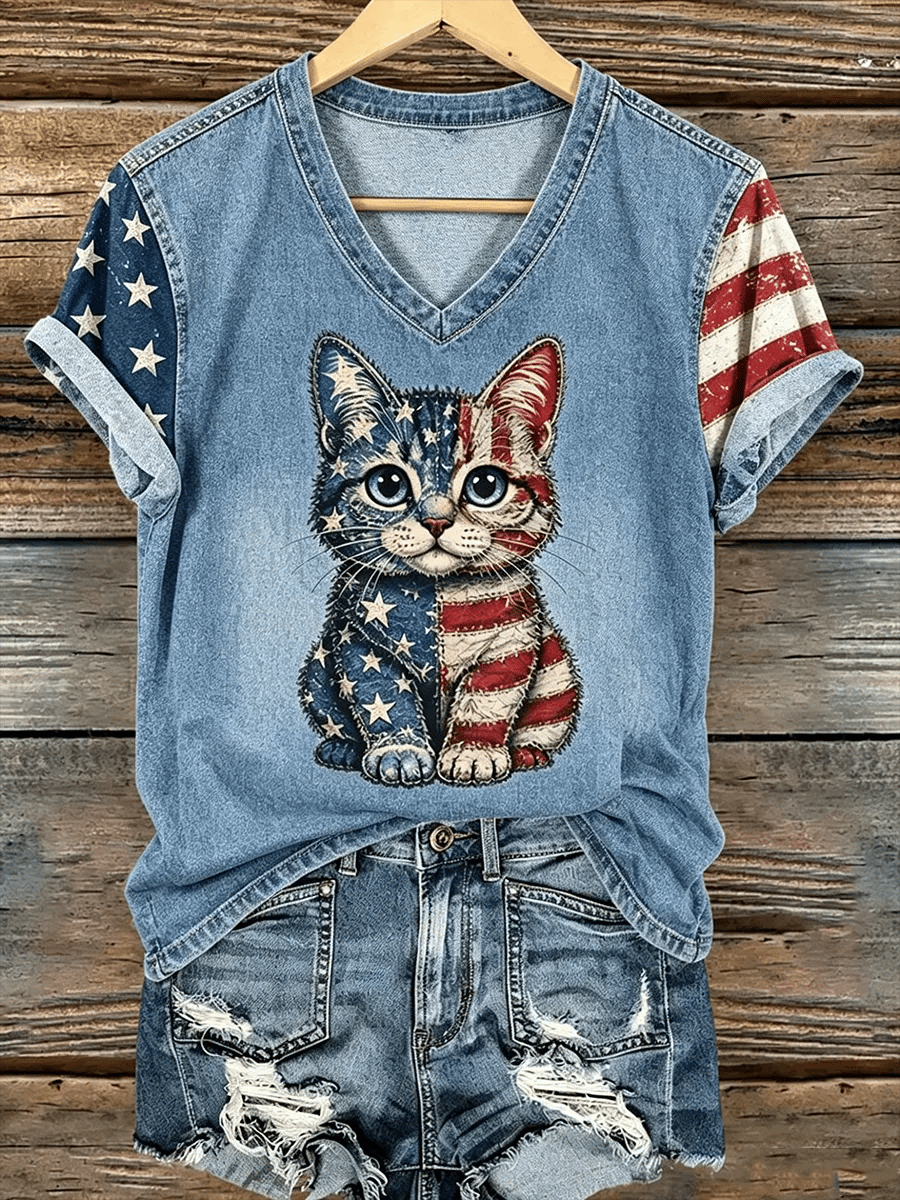 Women'S Casual U.S. 250th Anniversary Commemorative Printed T-Shirt