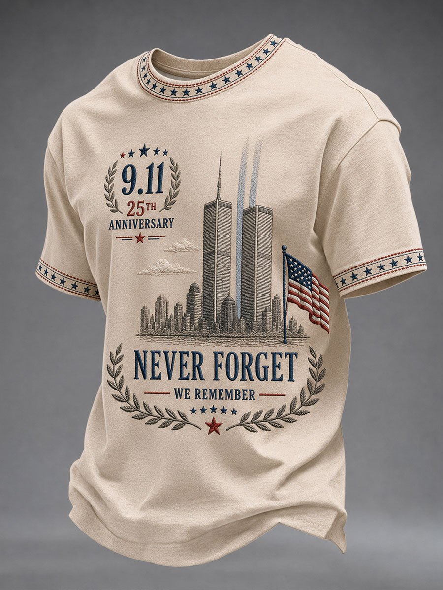 Men's 9.11 Never Forget Print Casual T-shirt