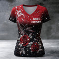 Women's Red Friday Print Casual T-Shirt