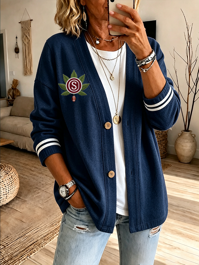Women'S University Football Fan Cardigan