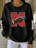 Women'S Football Print Casual Sweatshirt