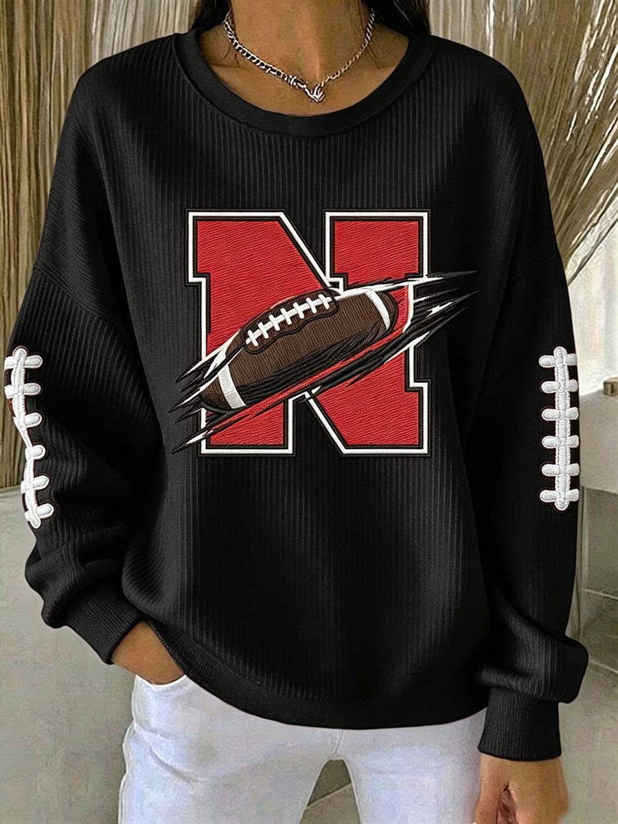 Women'S Football Print Casual Sweatshirt