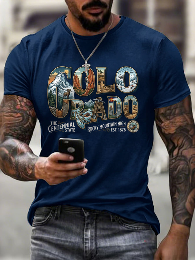 Male COLORADO STRONG Printed T-Shirt