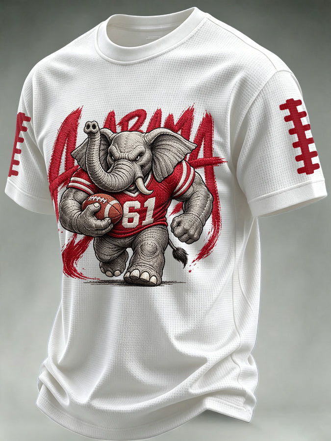Men'S  Football  Printed  Waffle T-Shirt