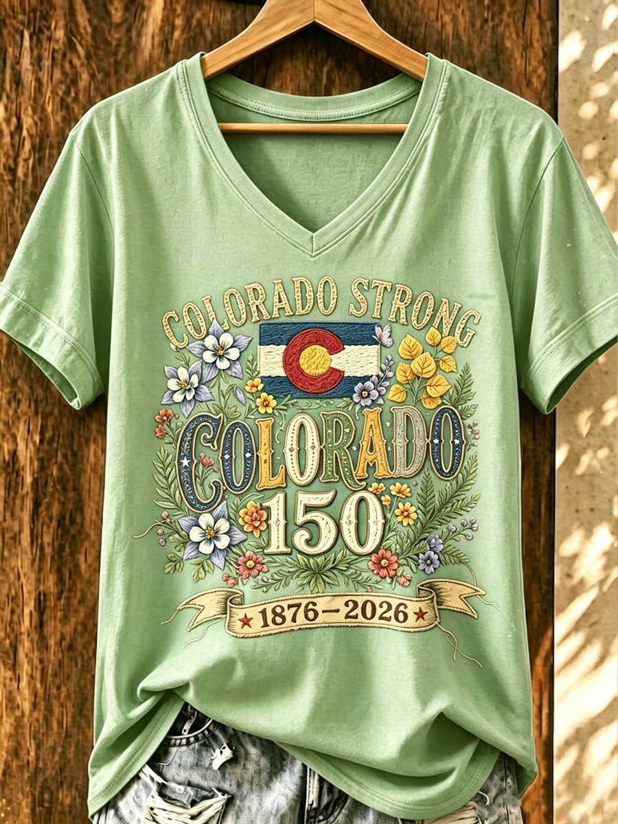 Women'S Colorado Strong Vintage Colorado Flag Mountain Forest T-Shirt