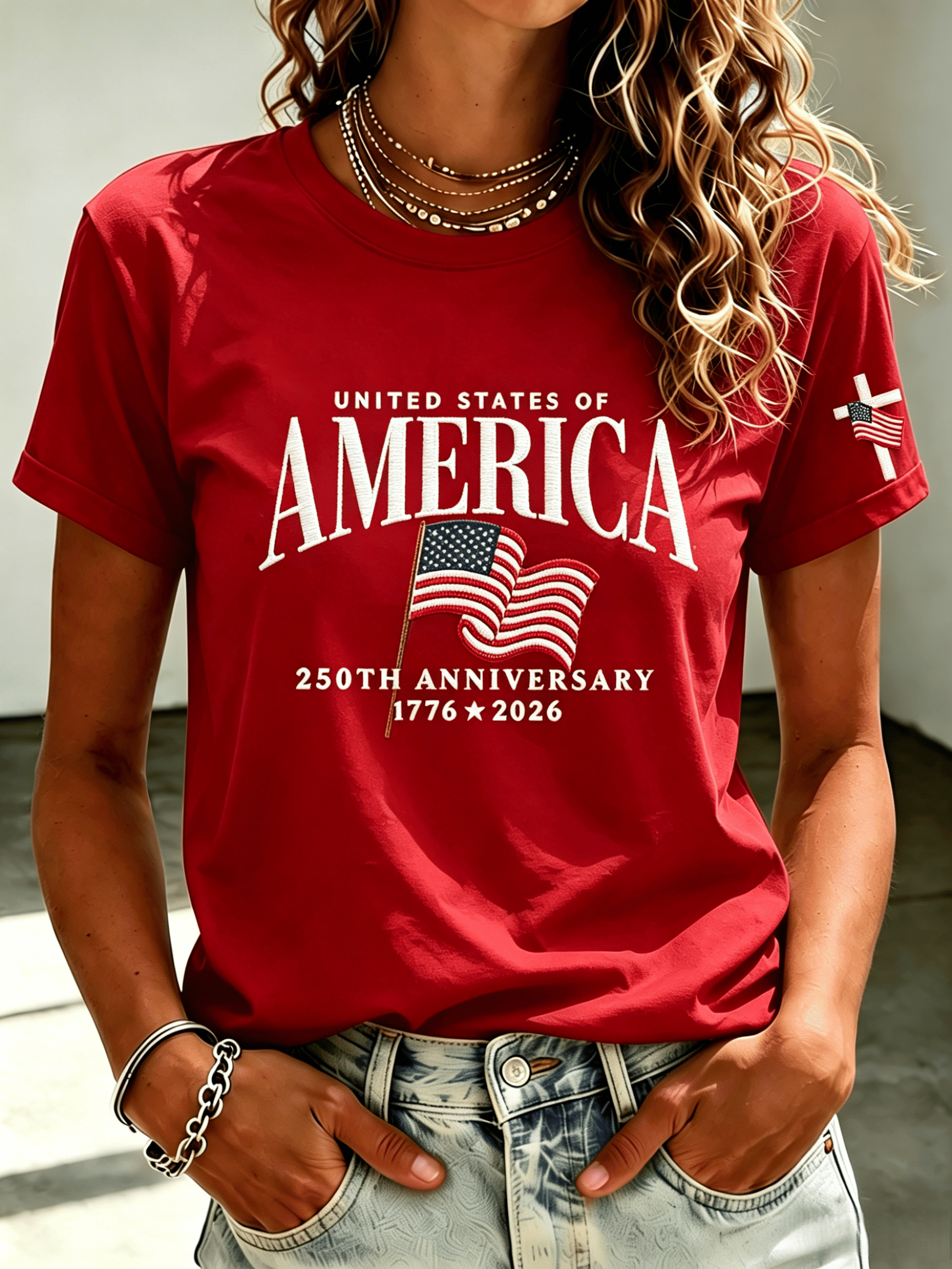 Women's USA 250th Anniversary Printed T-shirt